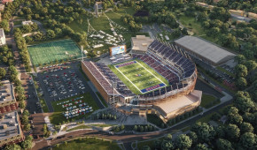 David Booth Kansas Memorial Stadium - Vue aérienne du projet - août 2023