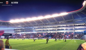 D.C. United Stadium : Terrain au niveau du premier rang
