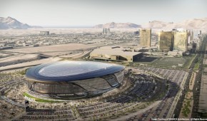 Las Vegas NFL Stadium - Vue de haut avec le parking - copyright Manica Architecture