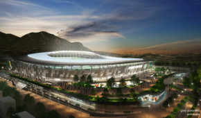 Nuevo Stadio Partenio - Vue aérienne de nuit - copyright US Avellino 1912, GauArena