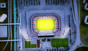Nuevo Stadio Sant'Elia - Vue aérienne du projet sans le toit