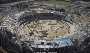 Perth Stadium - Survol par drone du chantier - juillet 2016 - copyright AirSpace