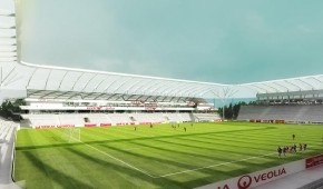 Stade Gaston-Gérard - Vue de la pelouse du projet