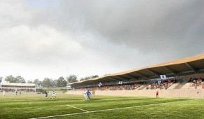 Stade Guy Piriou - Vue du terrain depuis la tribune est