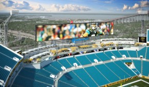 Ecran vidéo de la rénovation de l'EverBank Field