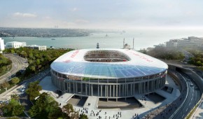 Vodafone Arena : Vue aérienne avec le Bosphore