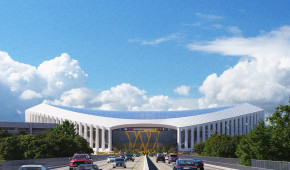 Washington Commanders Stadium by HKS - Vue du pont Whitney Young Memorial