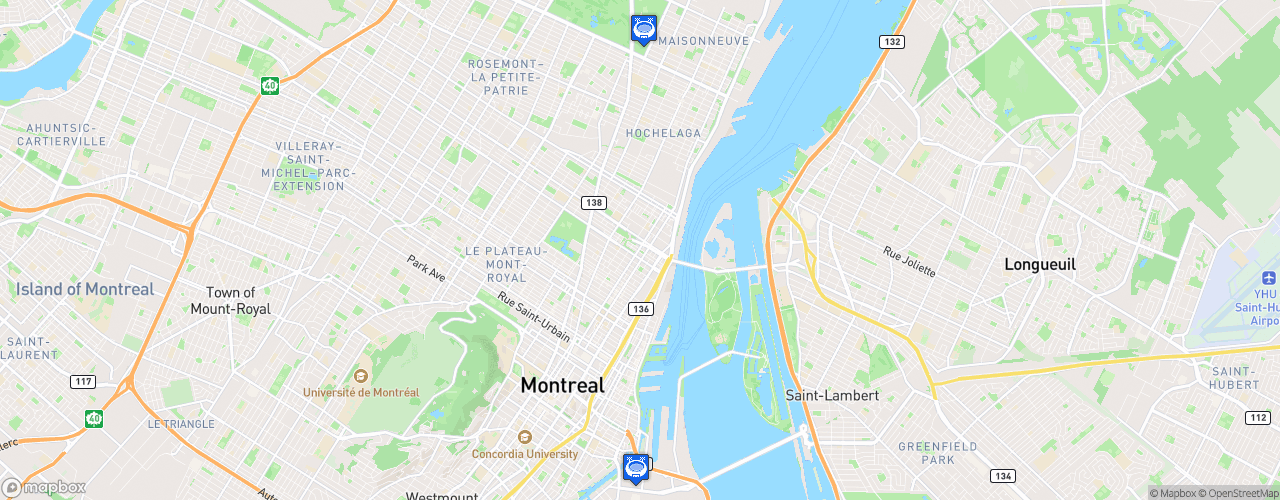 Static Map of Expos de Montréal