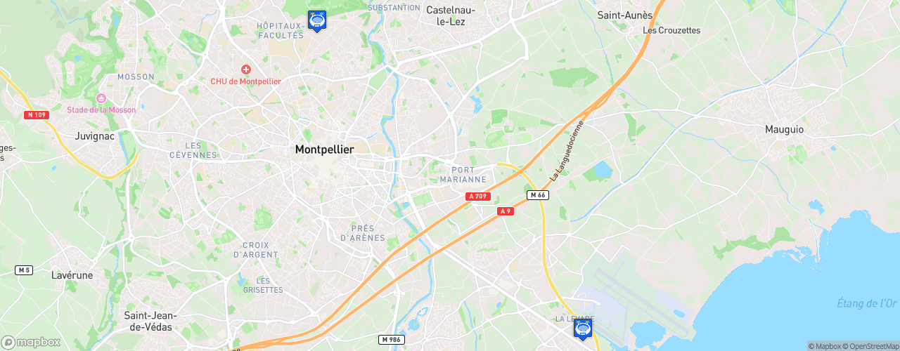 Static Map of Montpellier Handball