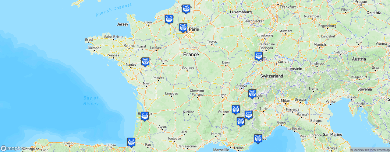 Static Map of Ligue Magnus - Saison 2021-2022 - Synerglace