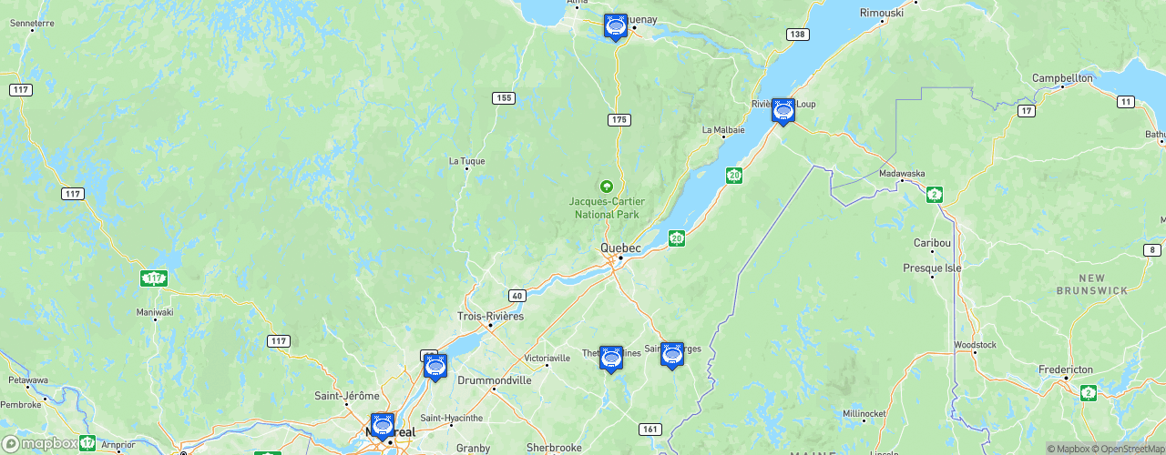 Static Map of Ligue Nord-Américaine de Hockey - Saison 2021-2022