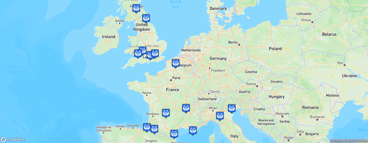 Static Map of EPCR Challenge Cup - Saison 2021-2022