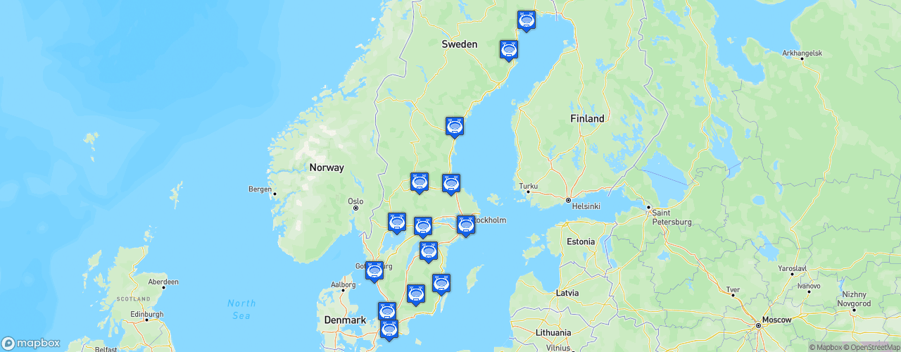 Static Map of Svenska hockeyligan - Saison 2021-2022