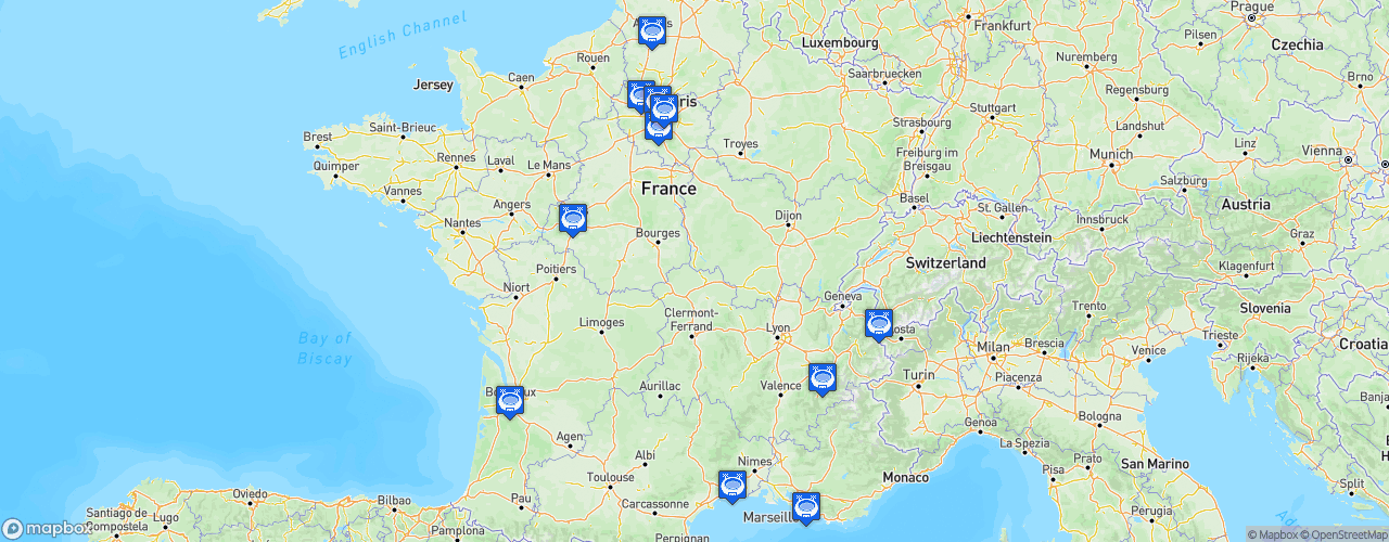 Static Map of Championnat de France de hockey sur glace - Féminin Elite - Saison 2021-2022