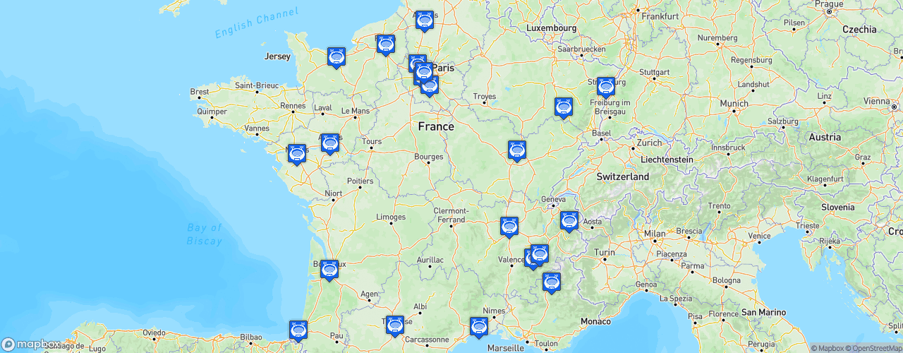 Static Map of Championnat de France de hockey sur glace - U17 Elite - Saison 2021-2022