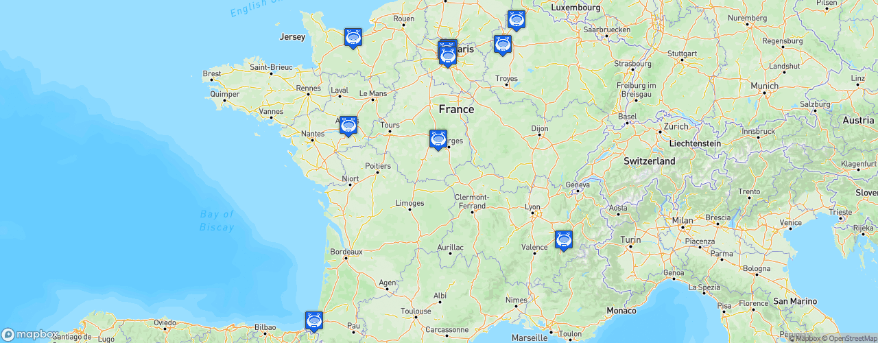 Static Map of Ligue Elite Roller Hockey - Saison 2021-2022