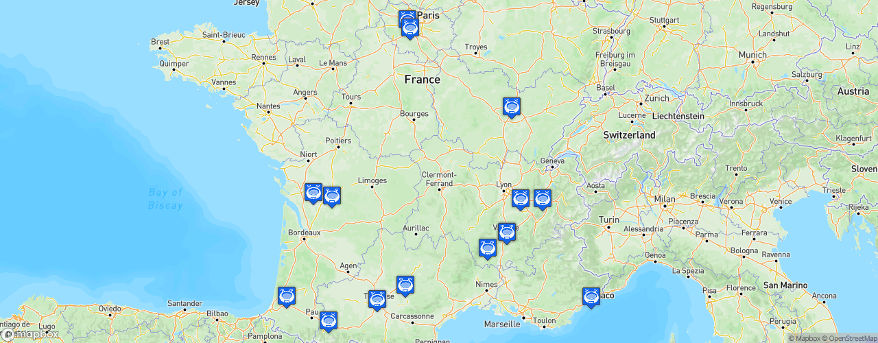 Static Map of Championnat Fédéral Nationale - Saison 2021-2022