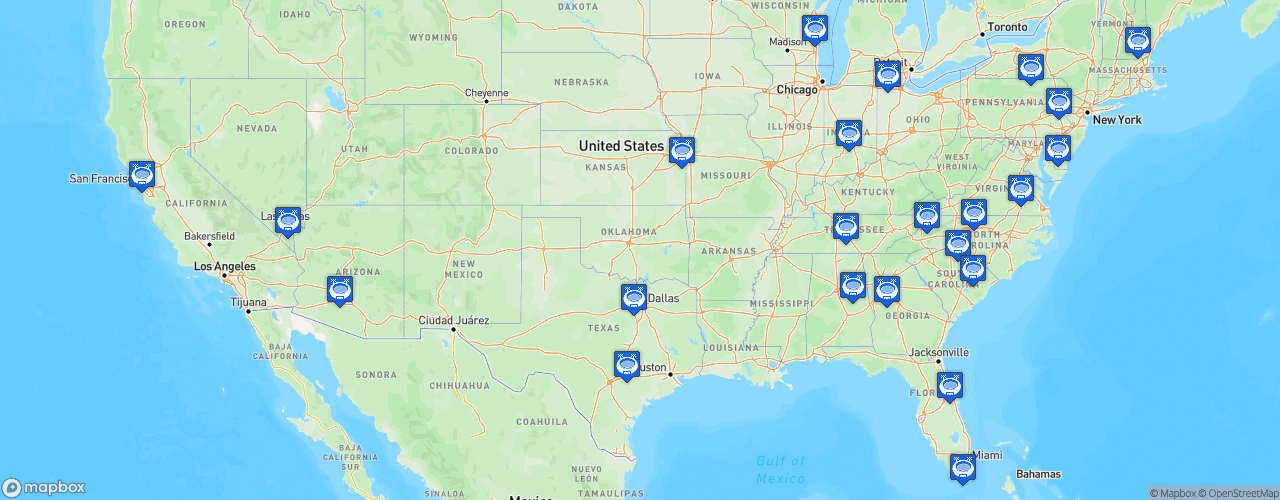 Static Map of NASCAR Cup Series - Saison 2021