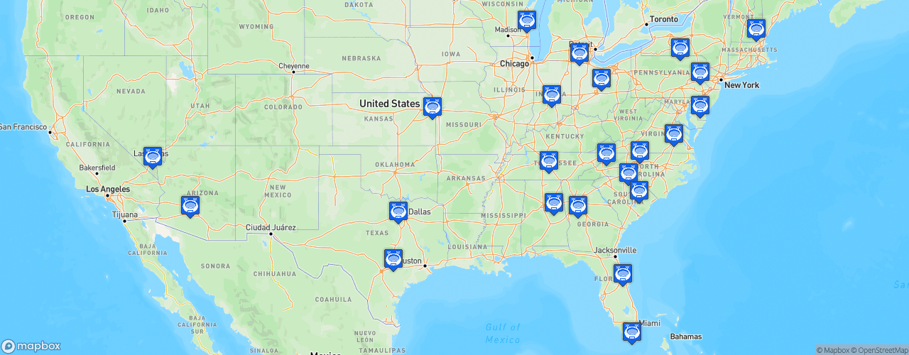 Static Map of NASCAR Xfinity Series - Saison 2021