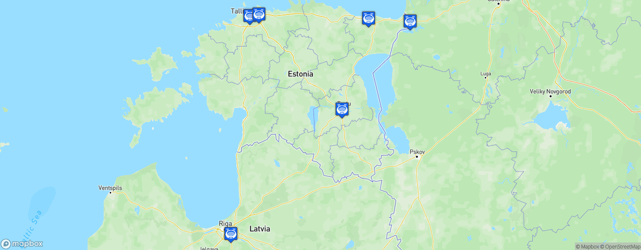 Static Map of Coolbet Hokiliiga - Saison 2021-2022