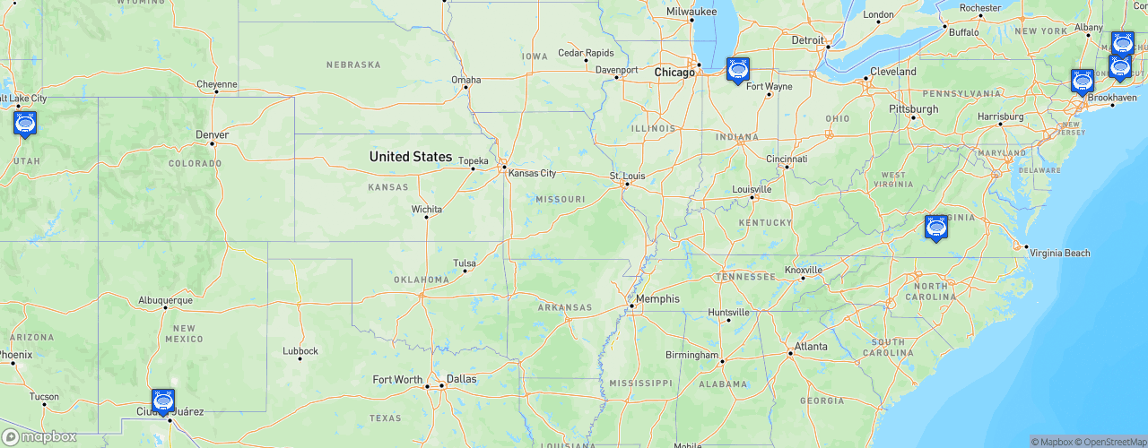 Static Map of FBS independents Football - Saison 2021