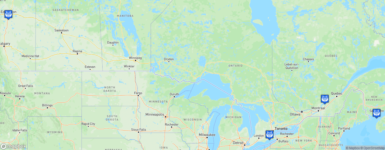 Static Map of Ligue Canadienne de Hockey - Saison 2022