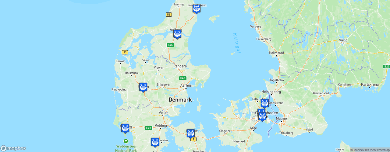 Static Map of Metal Ligaen - Saison 2021-2022