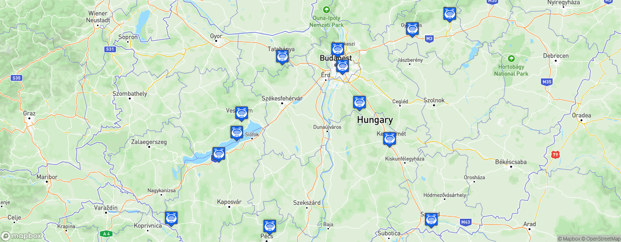 Static Map of K&H férfi kézilabda liga - Saison 2021-2022