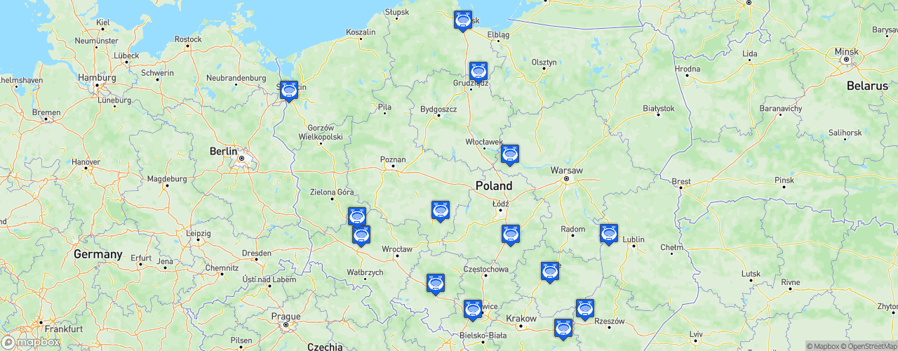 Static Map of Polish Superliga - Saison 2021-2022