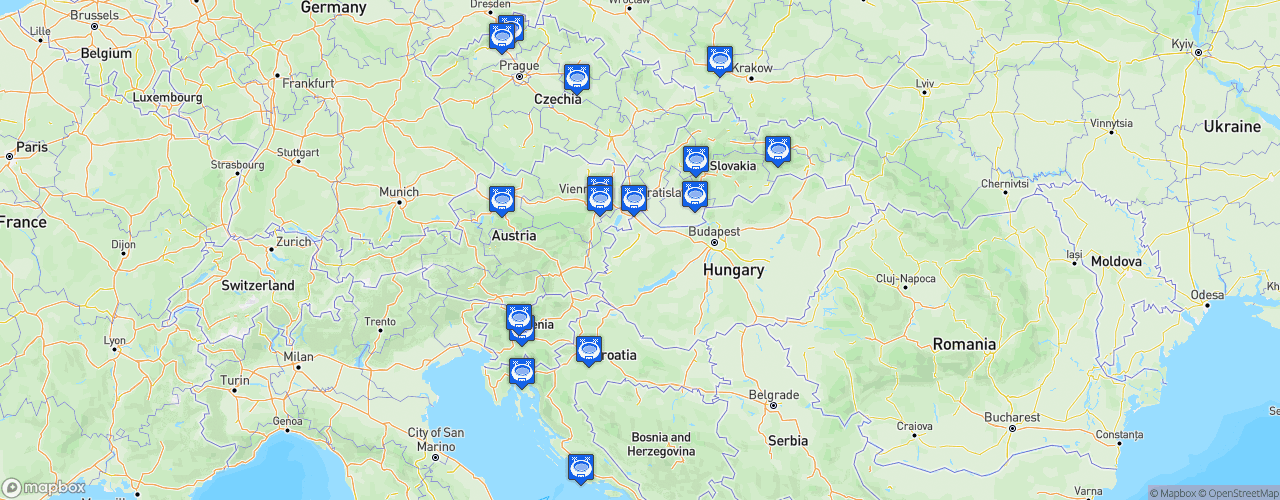 Static Map of Alpe Adria Cup - Saison 2021-2022