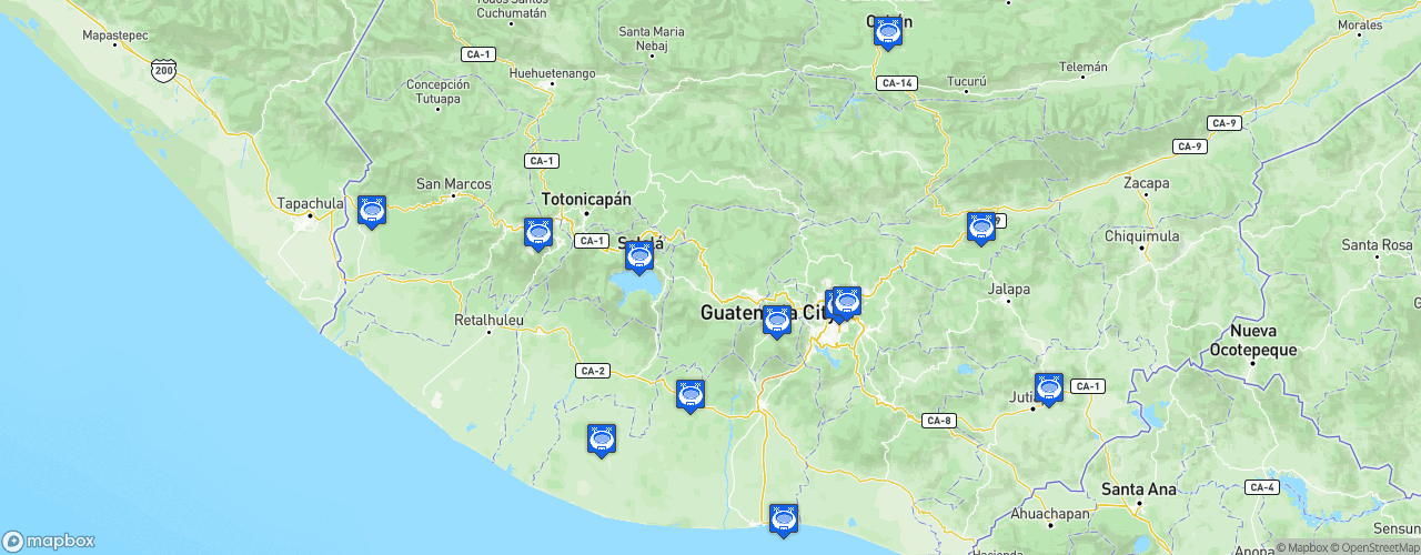 Static Map of Liga Nacional de Fútbol de Guatemala - Saison 2021-2022