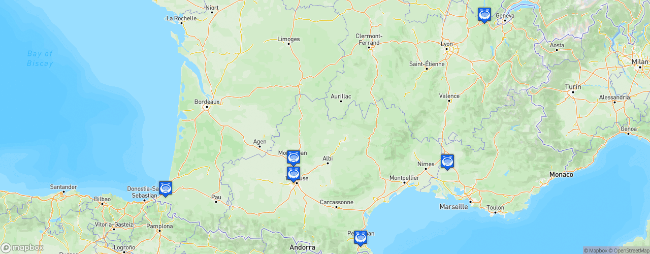 Static Map of FFR XIII Fauteuil Elite 1 - Saison 2021-2022