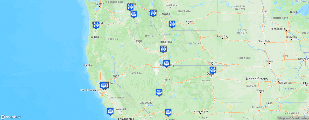 Static Map of Big Sky Conference Football - Saison 2021