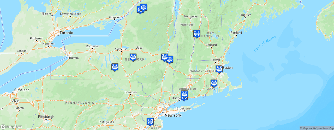 Static Map of ECAC Hockey - Saison 2021-2022