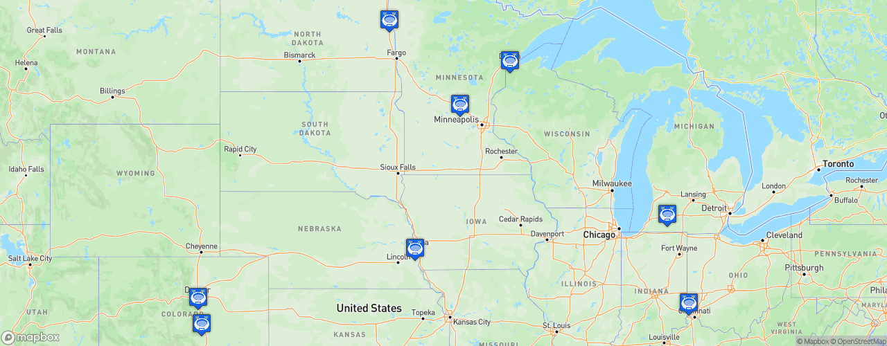 Static Map of National Collegiate Hockey Conference - Saison 2021-2022