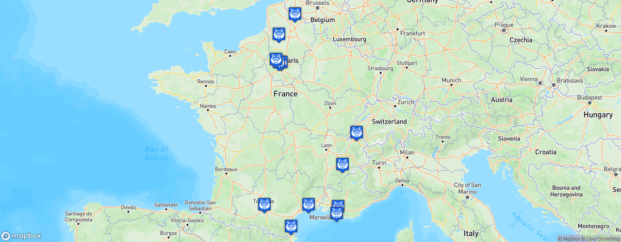 Static Map of FFFA D1 Elite - Saison 2022