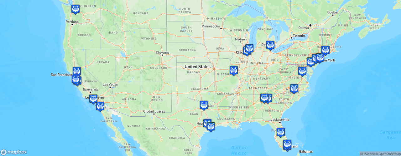 Static Map of Minor League Cricket - Saison 2022