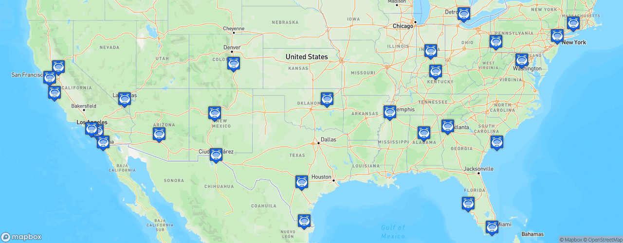 Static Map of USL Championship - Saison 2022