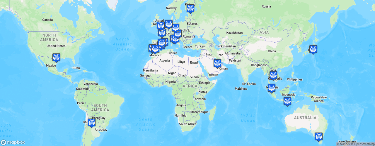 Static Map of MotoGP - Saison 2022