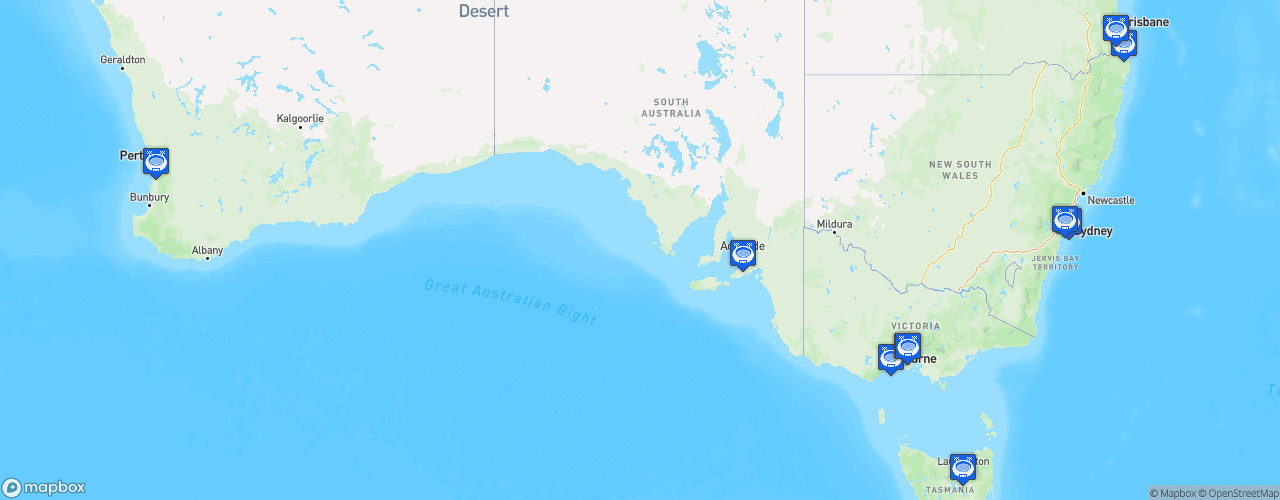 Static Map of Australian Football League - Saison 2022