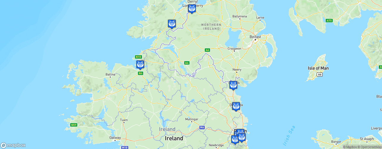 Static Map of League of Ireland Premier Division - Saison 2022 - SSE Airtricity League