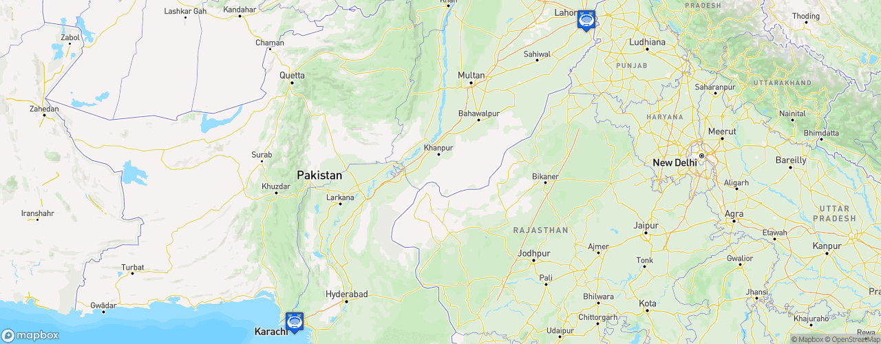 Static Map of Pakistan Super League - Saison 2022