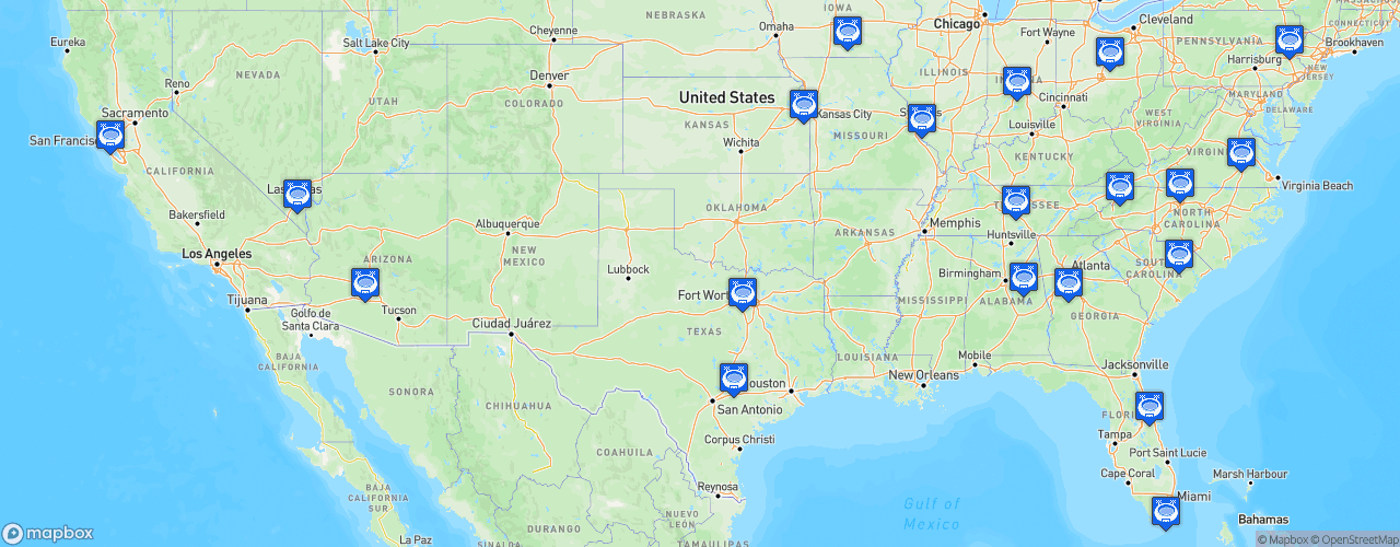 Static Map of NASCAR Craftsman Truck Series - Saison 2022