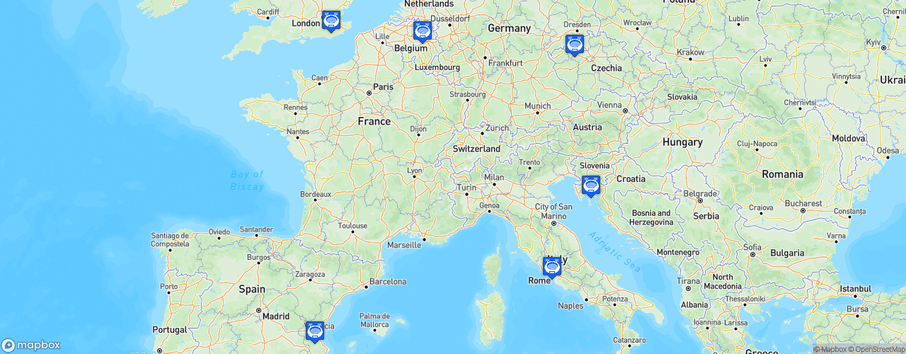 Static Map of NASCAR Whelen Euro Series - Saison 2022