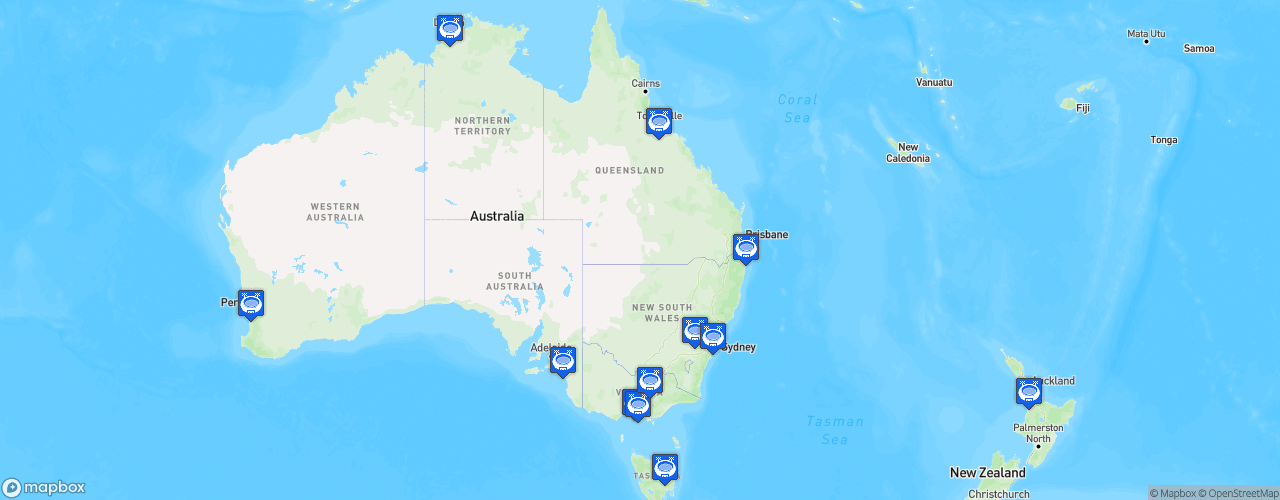 Static Map of Supercars Championship - Saison 2022 - Repco