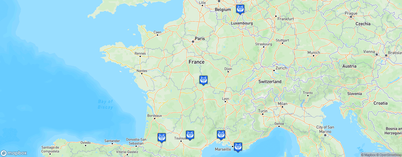 Static Map of Championnat de France FFSA GT - Saison 2022