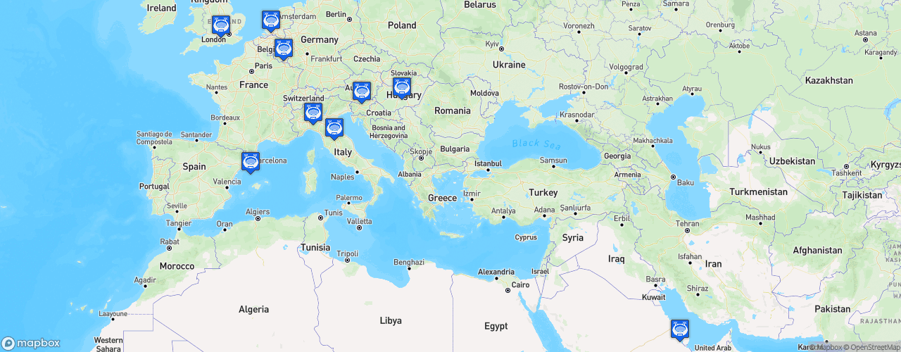 Static Map of FIA Formula 3 Championship - Saison 2022