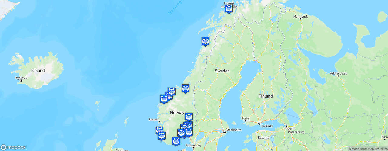 Static Map of Eliteserien - Saison 2022