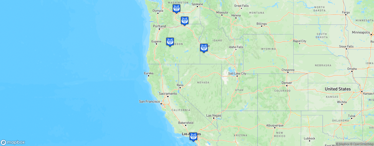 Static Map of American West Football Conference - Saison 2022