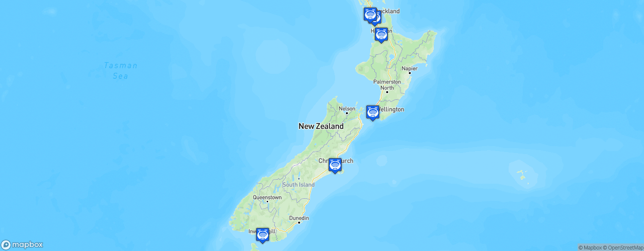 Static Map of ANZ Premiership Netball - Saison 2022